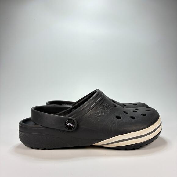 Crocs Jibbitz Kilby Clogs Black White Slip On Comfort Shoes 202965 Womens Size 9 - Picture 1 of 10